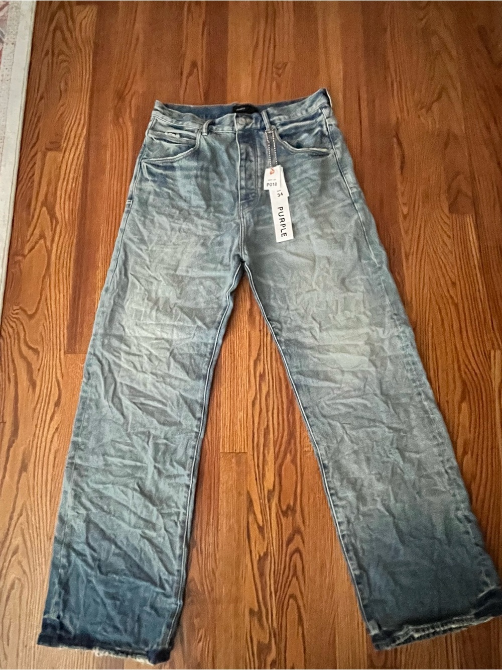 NWT- Purple Brand Men's Light Blue Washed Jeans (sz 34)